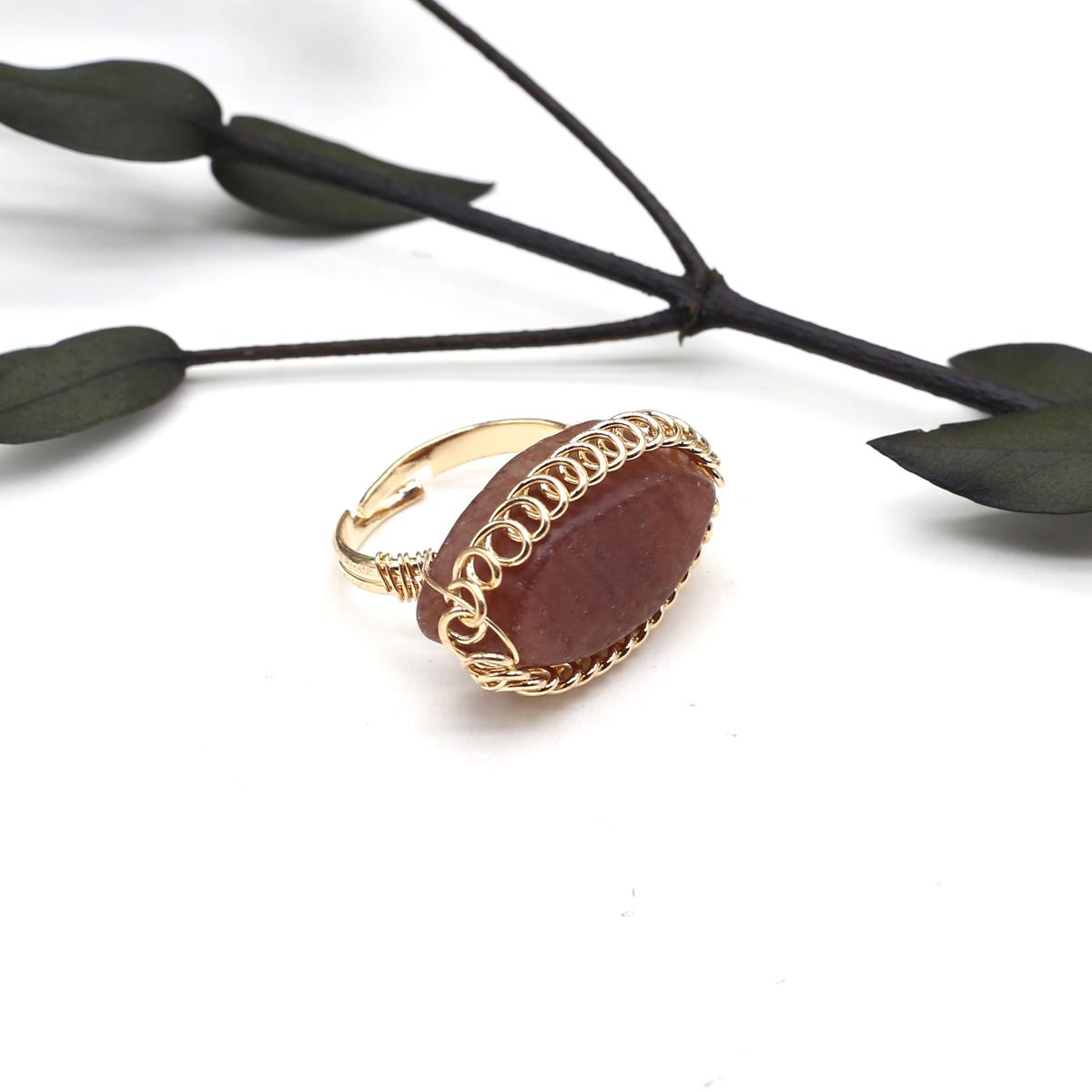 

Женское открытое кольцо с намоткой из натурального камня, регулируемое кольцо для модных женщин, ювелирные изделия, подарки