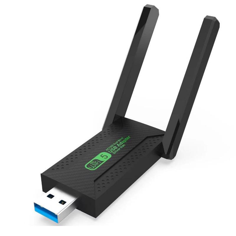 

USB Wirless Network Card 2.4G 5G Dual Band 1200M Drive Free Ethernet Adapter Wifi Receiver Antenna for Desktop Computer Laptop
