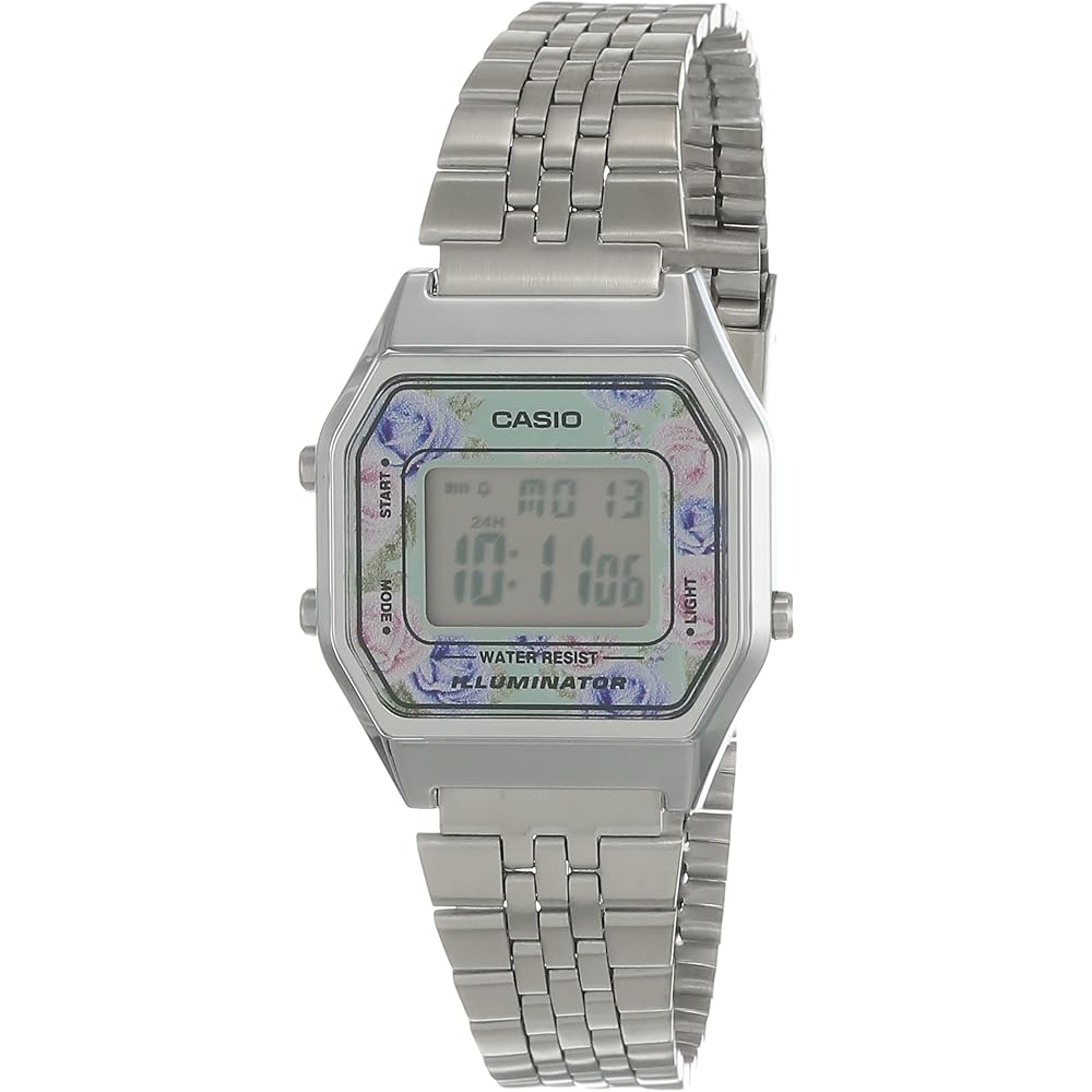 Casio LA680WA-2C Digital Watch Silver Stainless Steel Water Resistant Casual Timepiece