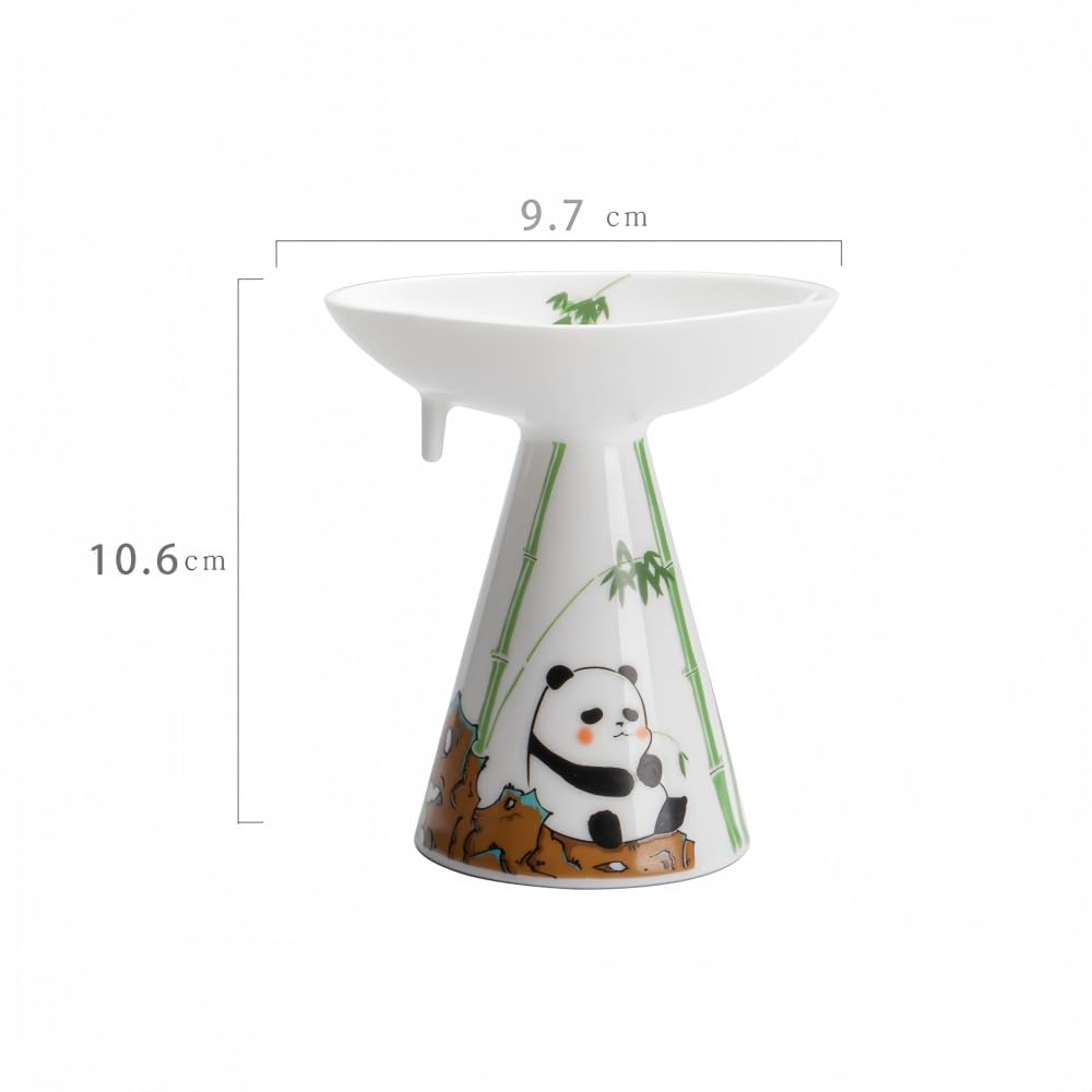 Panda Pattern Ceramic Incense Holder, 10.6 x 9.7 cm, White, Incense Burner, Incense Stick Holder (White)