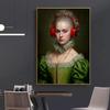 Neo Renaissance Funny Portrait Poster Girl Wearing Headphones Art  Retro Canvas Painting Prints Wall Bedroom Home Decoration