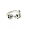 Adjustable Open Ring With Vintage Fortune Character Koi Fish Design Sterling Boho Retro Womens Statement Jewelry