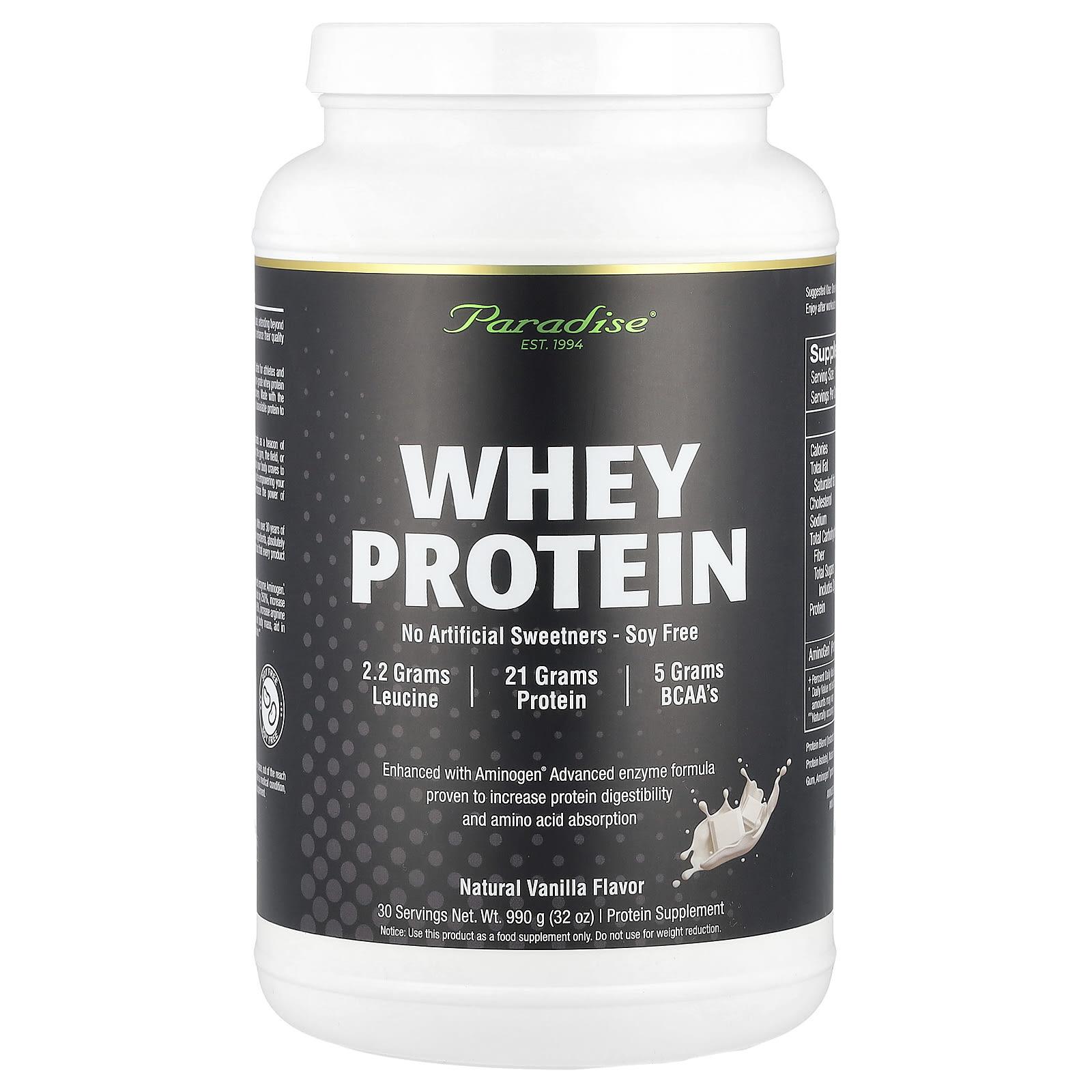 

Paradise Herbs, Whey Protein, Natural Vanilla, 32 oz (990 g)