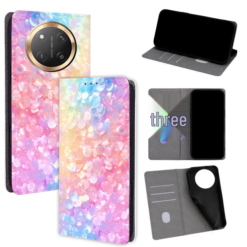 Patterned Leather Phone Case with Card Slot for Honor Magic8 Lite/Magic6 Pro