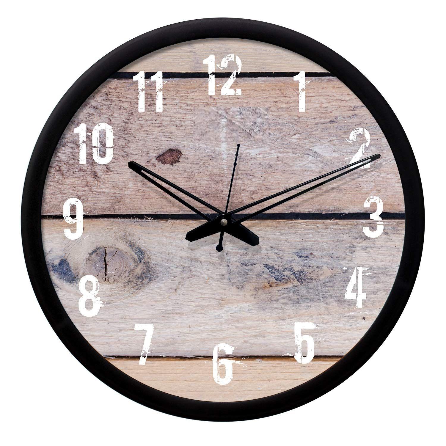 

Настенные часы 12 дюймов - Дизайнерские (Бесшумное движение, черная рамка)
