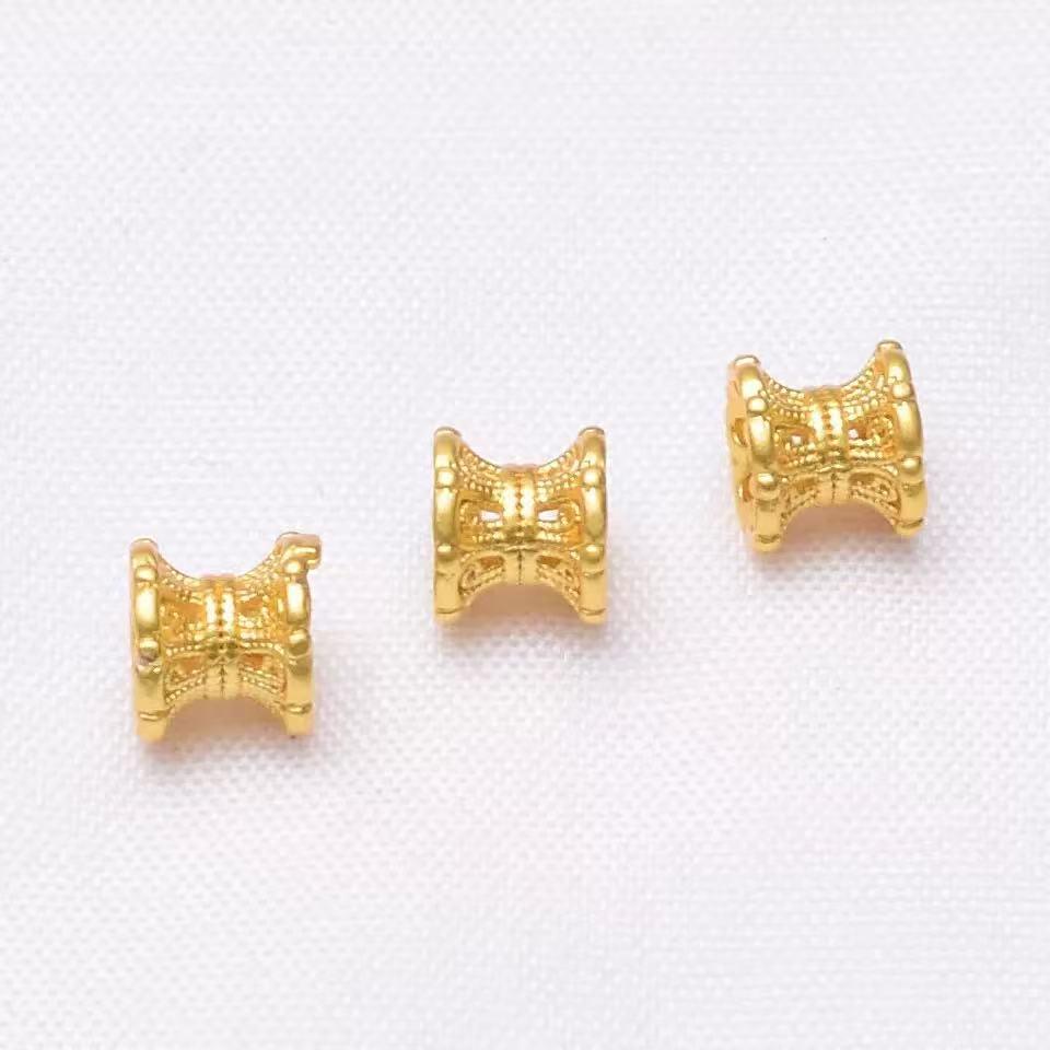 Double-Sided Gold-Plated Hollow Flower Beaded DIY Bracelet/Necklace