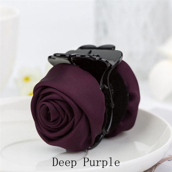 Hair Clip Roes Flower Shape Sturdy Elegant Rose Flower Hair Claws for Gift
