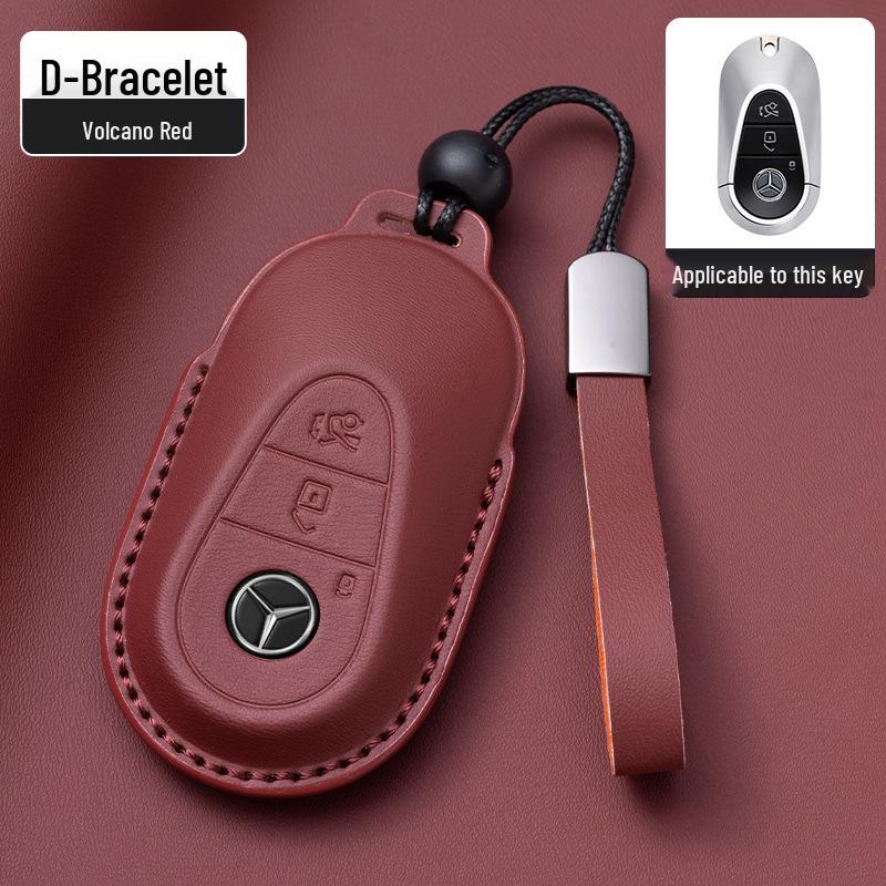 Mercedes-Benz Original Color Nappa Leather Key Case for GLE, GLAC200L, C260L, E300L, E-Class, S-Class, and C-Class.