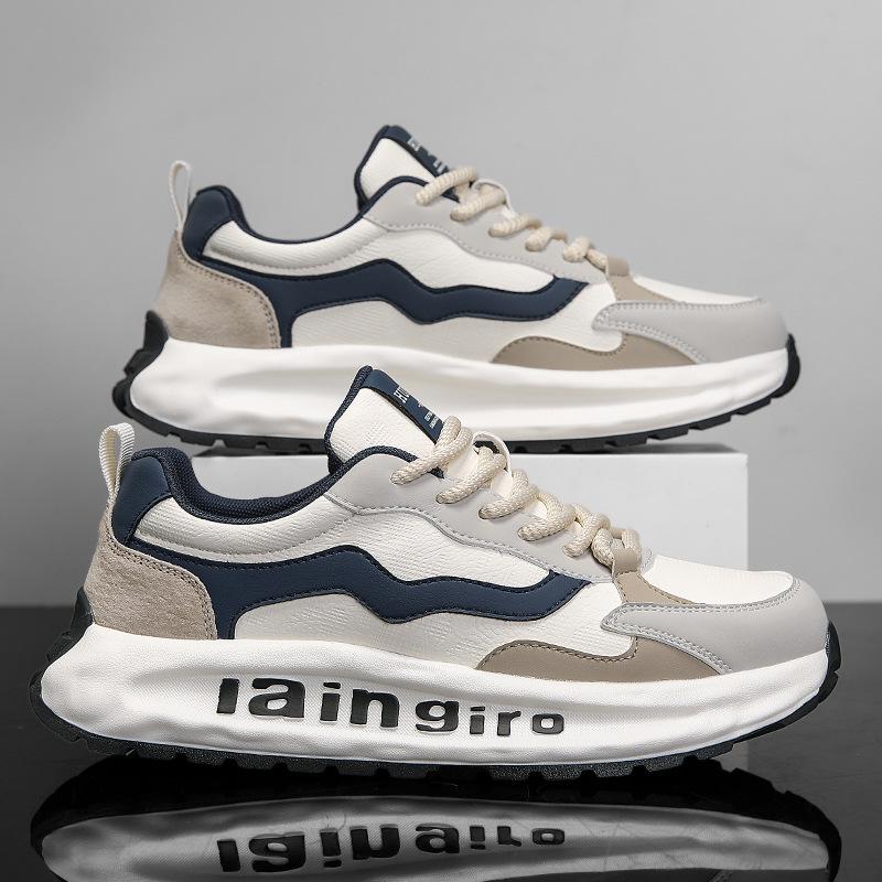 

Мужские кожаные кроссовки Forrest Gump Осень 2025: Дышащие, Нескользящие, С Мягкой Подошвой, Повседневно-Деловые Кроссовки для Бега. 39