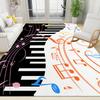 Klaviertastatur Läufer Teppich Schwarz Weiß Tasten Buntes Musiknotenmuster Teppich Rutschfeste Bodenmatte Für Wohnzimmer