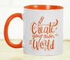 Inkdotpot Create Your Own World  11 Oz  Ceramic Coffee  Mugs Inspirational Quotes Gift For Co-Worker Boss