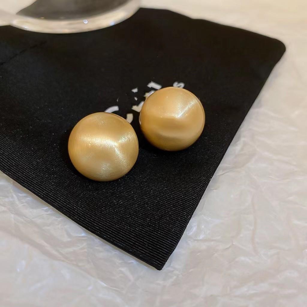 European and American Simple Geometric Beanie Stud Earrings Personalized Trend Earrings Metal Cold Wind Earrings Women