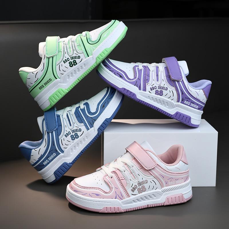 Children 2025 Campus Vintage Color Board Shoes Boys Street Tide Casual Breathable Shoes Middle Large Children Girls Sneakers