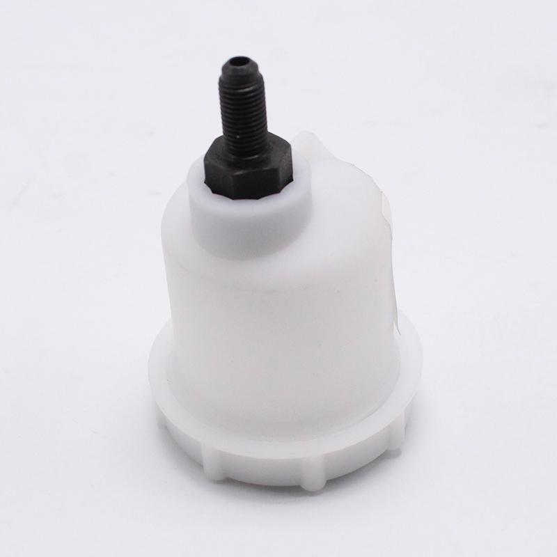 Car Brake Clutch Fluid Reservoir 7/16 Male Threaded Outlet 60mm Diameter ABS Material for Automotive Engine Compartment Use