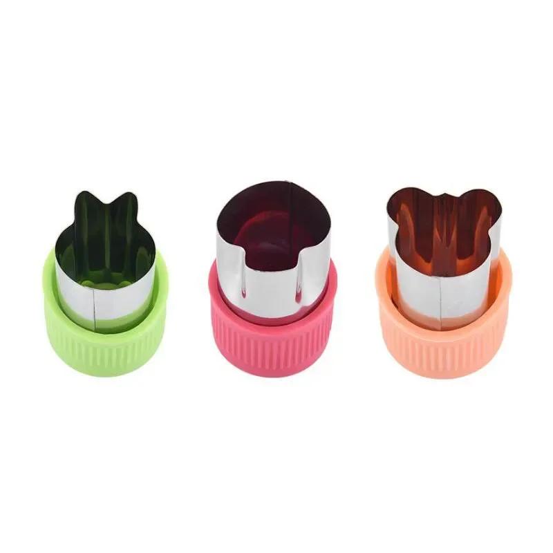 3/12Pcs Star Heart Shape Vegetables Cutter Plastic Handle Portable Cook Tools Stainless Steel Fruit Cutting Die Kitchen Gadgets