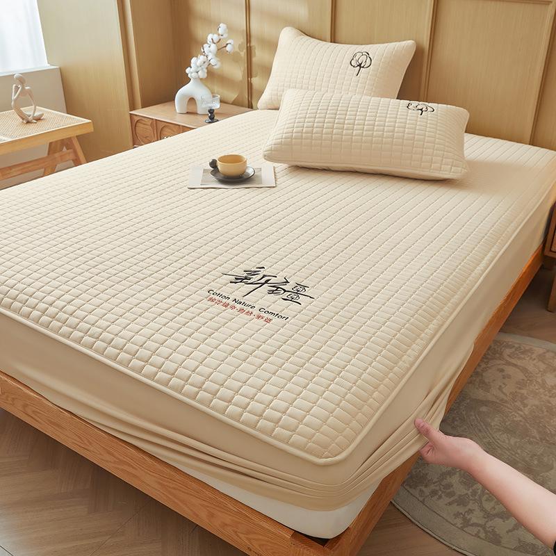 

Водонепроницаемый стеганый хлопковый наматрасник для зимы - Натяжной, утолщенный чехол на кровать для мамы и малыша Fitted Sheet 150x200cm for 5-30cm Mattress