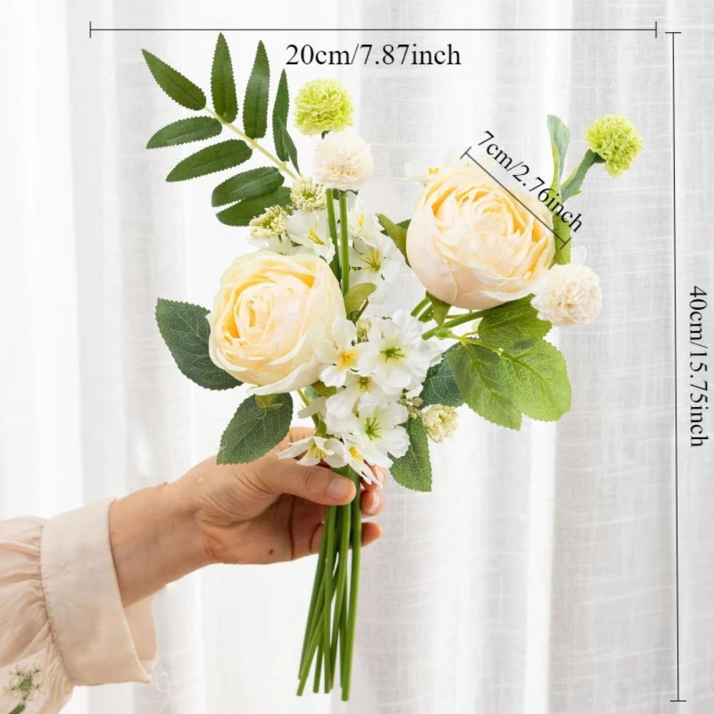Artificial Flower Rose Bouquet For Wedding Decor Living Room Decoration, Wedding Hand Held Flower Simulation Rose Wedding Bouque