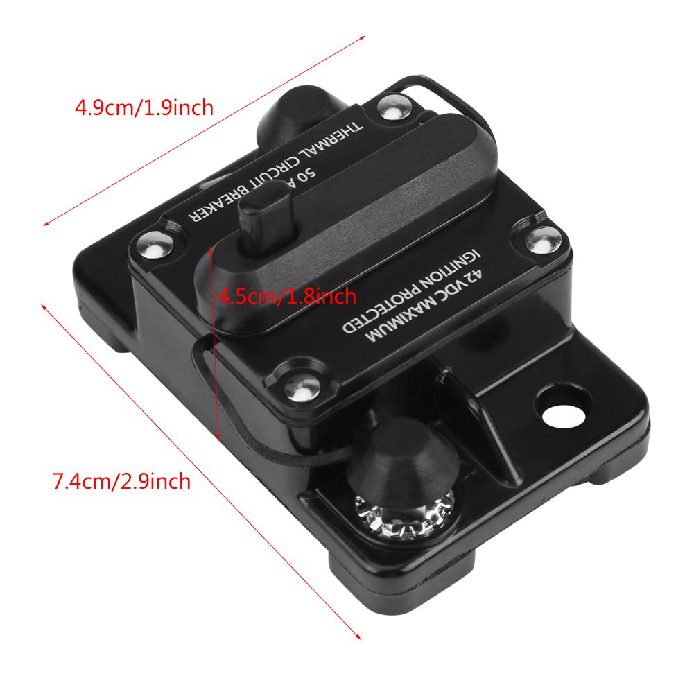 DC12V42V Auto Stereo Audio Inline Leistungsschalter Manuelles Zurücksetzen(50A)