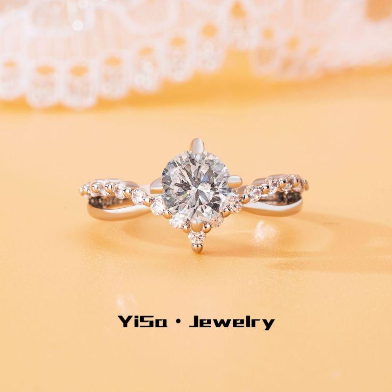 

Новое бестселлерное легкое роскошное модное высококачественное кольцо со звездой, женское имитационное кольцо с муассанитом весом в один карат, открытое кольцо с бриллиантом с подарочной коробкой