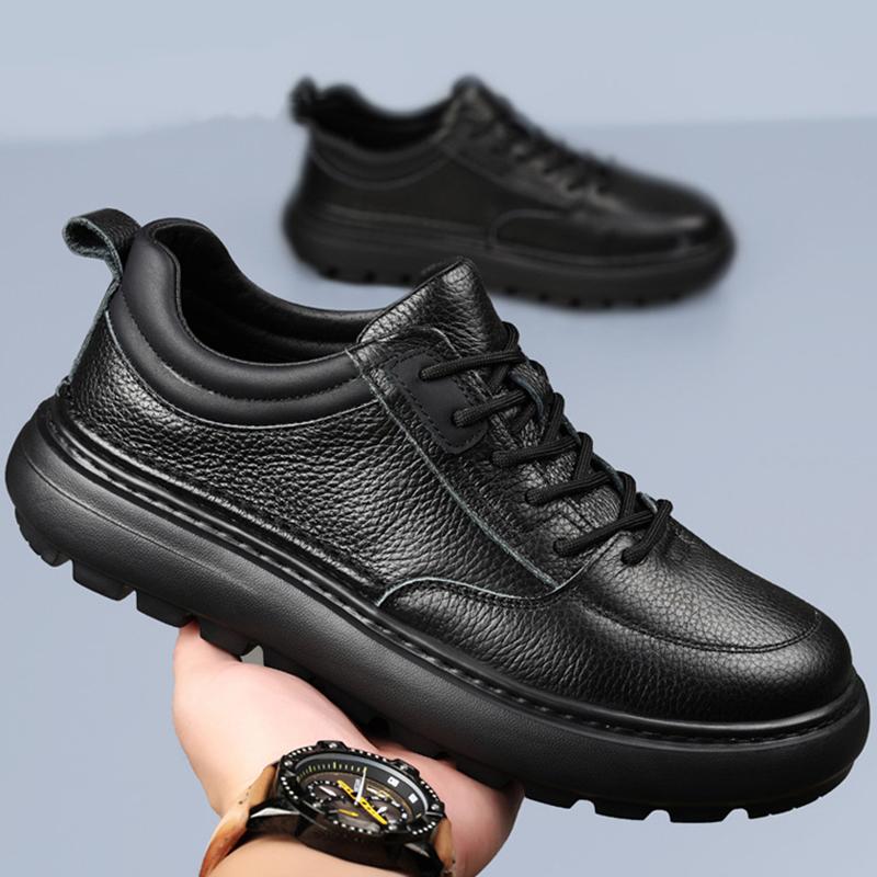 New High Quality Men Genuine Leather Shoes Autumn Comfortable Sneakers Fashion Man Shoes Soft Leather Versatile Skateboard Shoes