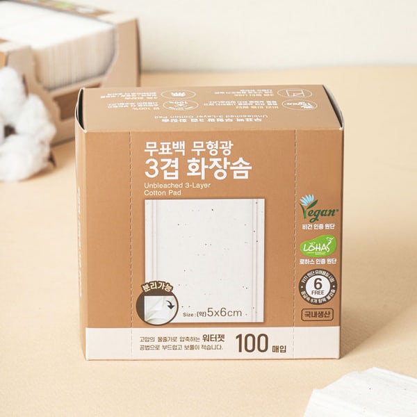 

100 Sheets Of Unbleached 3-Ply Cotton Pads