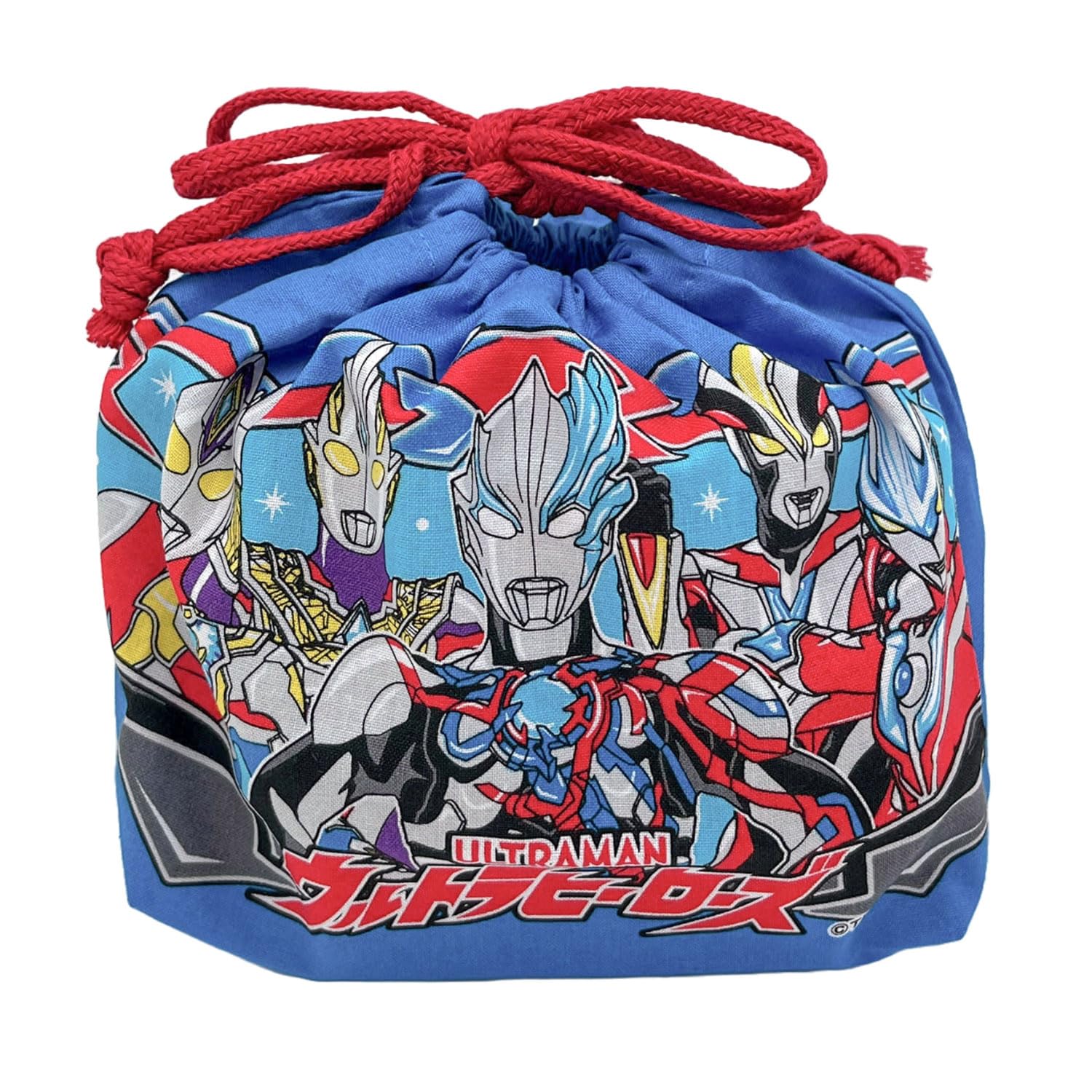 OSK Lunch Bag for Bento Boxes Ultra Heroes Drawstring Lunch Bag Made in Japan Includes a compartment for small items Cool and stylish Suitable for синий