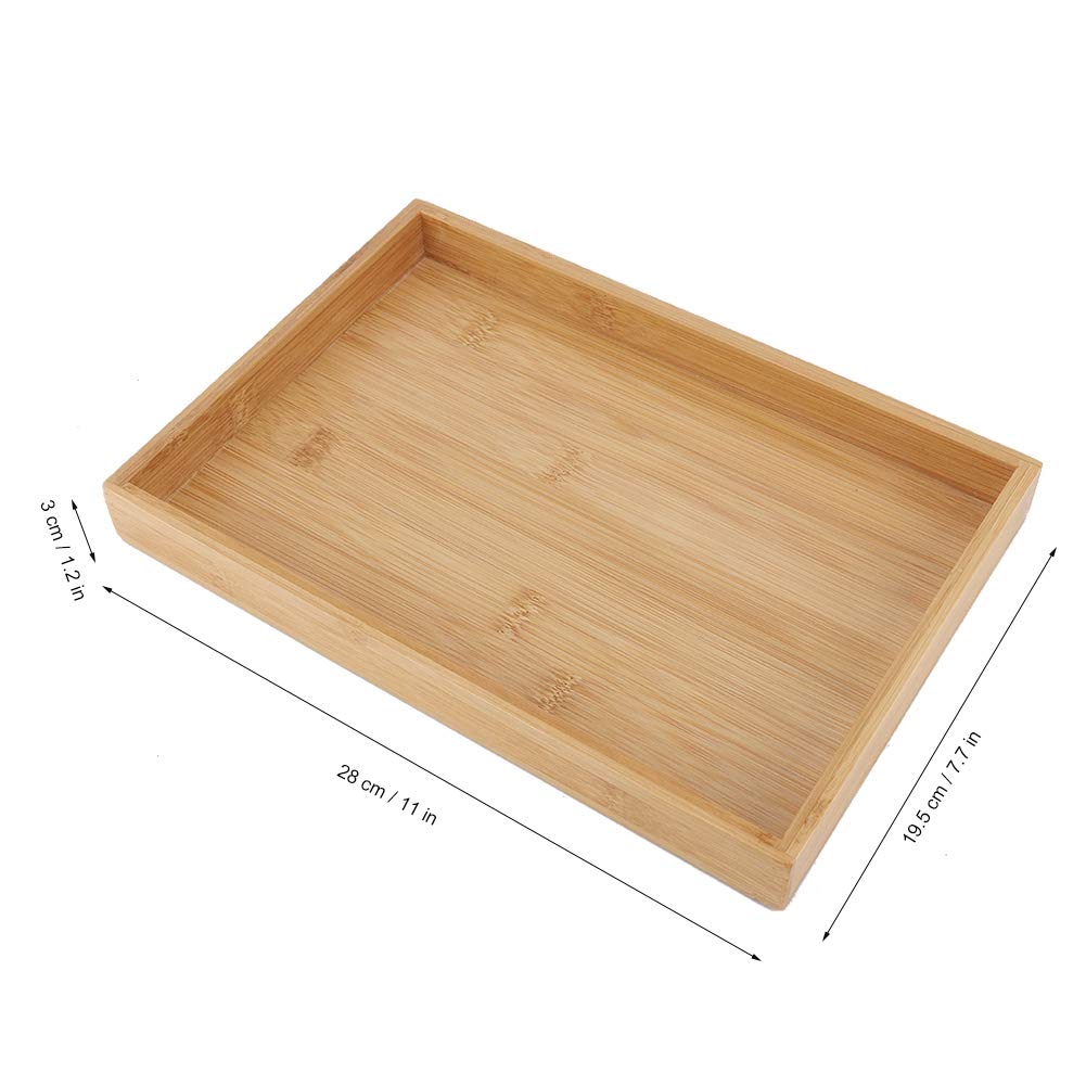 Wooden Tea Serving Tray, Rectangular Japanese-Style Serving Wooden Tray Food Storage Plate Serving Platter Rattan Basket Tray Table Tray for