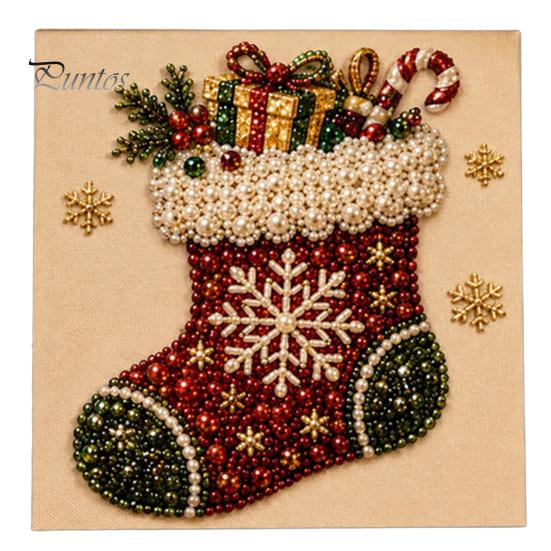 Handgefertigte Dekorationsornamente DIY Weihnachts-Perlenmalerei Kunst-Kit mit Holzrahmen, Basteln, Kranz-/Weihnachtsmann-Bastelsets zur Entspannung Claus/Weihnachten