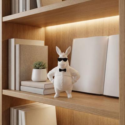 Funny 3D Printed Donkey Figurine Cool Donkey In Sunglasses Statue Novelty Animal Sculpture for Home Office Desk Shelf Decor