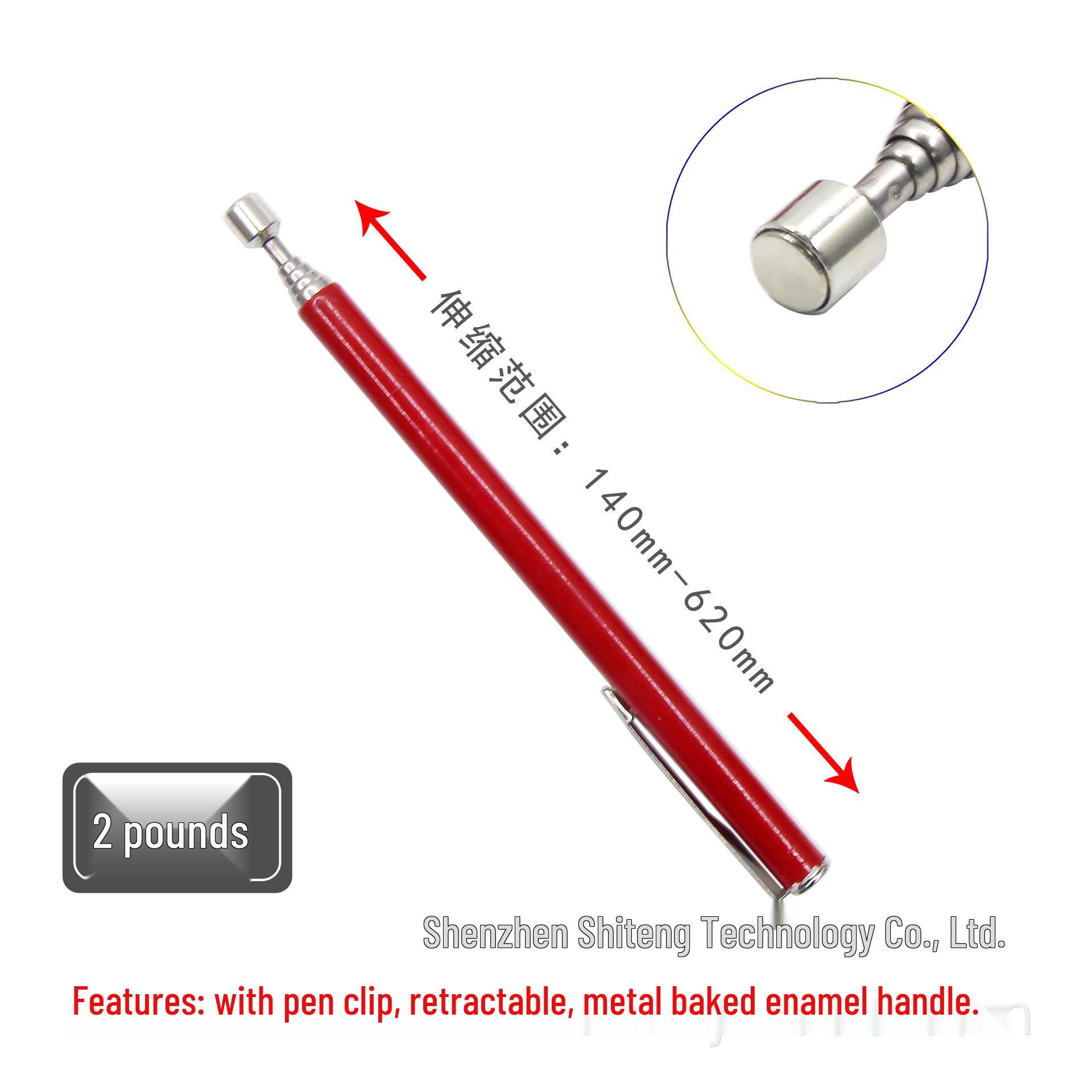 Retractable Magnetic Pickup Tool with Light for Auto Repair