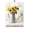 Yellow Dahlia Sunflower Orchid Butterfly Beige Wall  Canvas  Nordic Posters And Prints Pictures For Living Room Decor