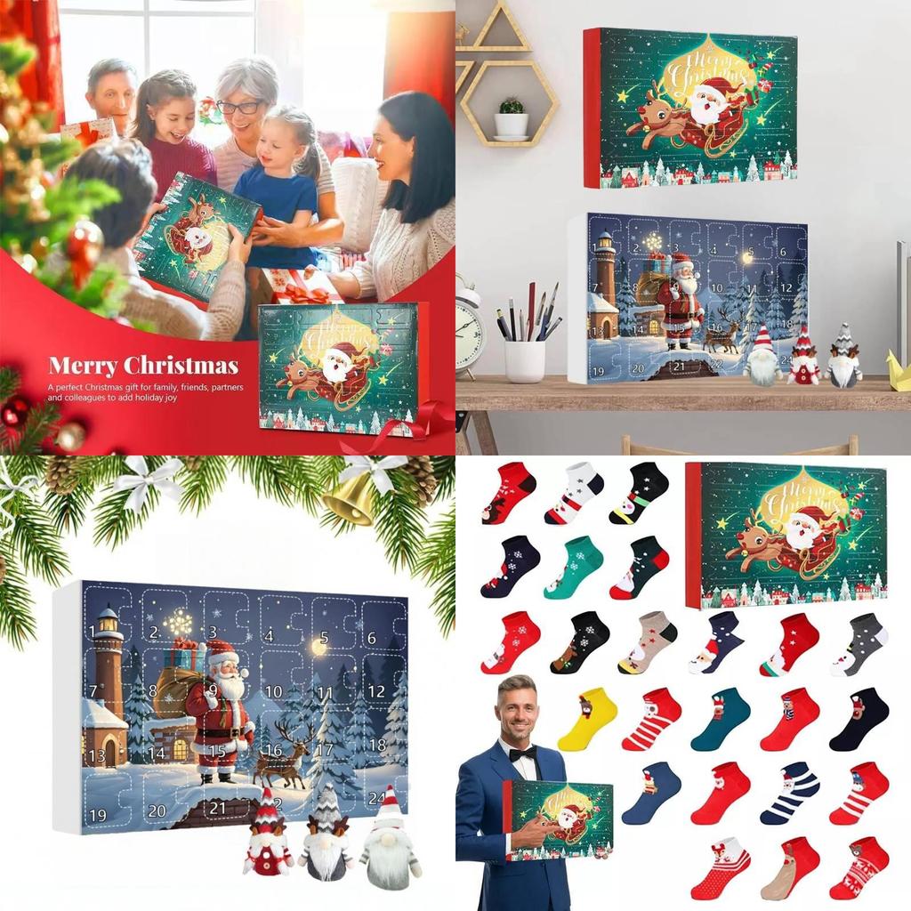 Adorable Christmas Gnome Countdown Advent Calendar Blind Box Toy Set For