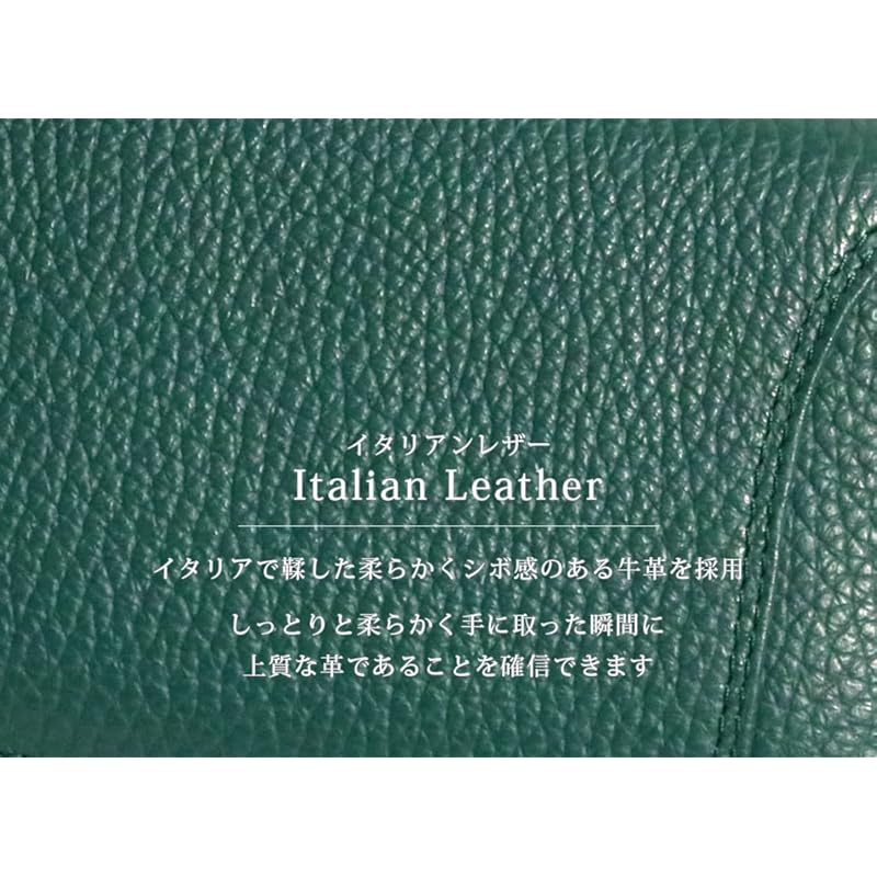 [Berkut] green long wallet men's genuine leather italian leather cowhide round zip round zipper compact multifunctional Thin 1071041-F-130a