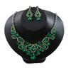 European and American Luxury Rhinestone Necklace Earrings Set, Green Court, Decorative Bridal Dress Jewelry 2026