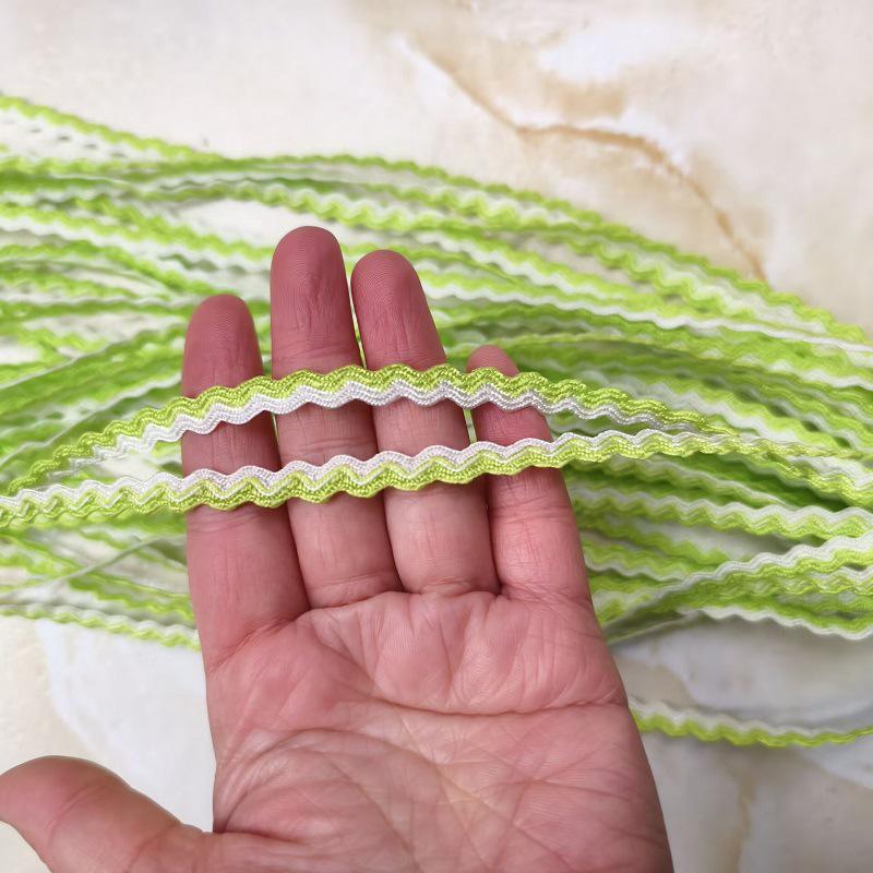 5mm S Şeklinde İki Renkli Dalga Desenli Kavisli Kemer DIY Giyim Aksesuarları için Denizci Dantel Şerit