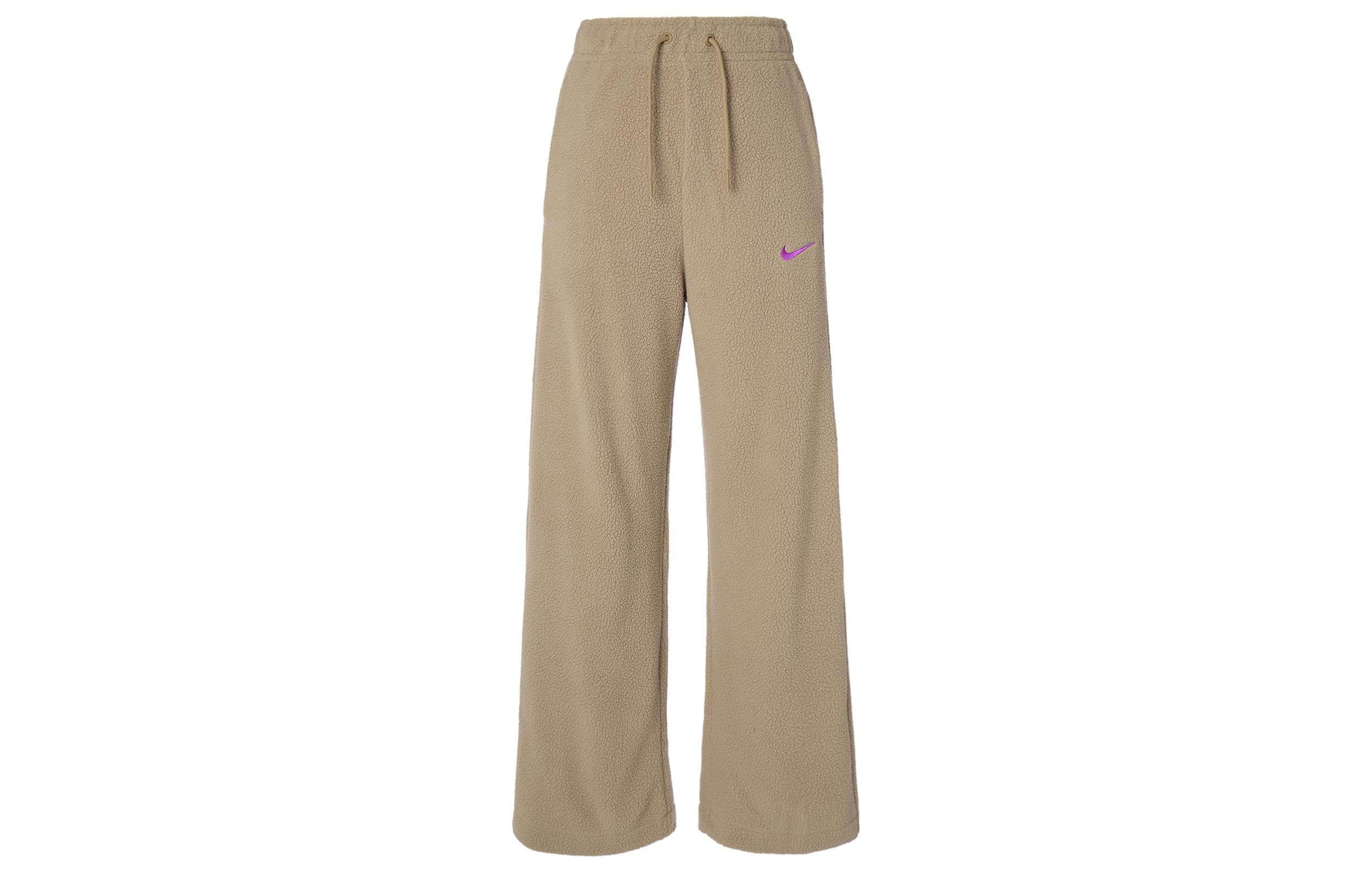 Nike Knitted Sweatpants Women s Khaki Moderate Wide Leg Pants DV4362-258 S