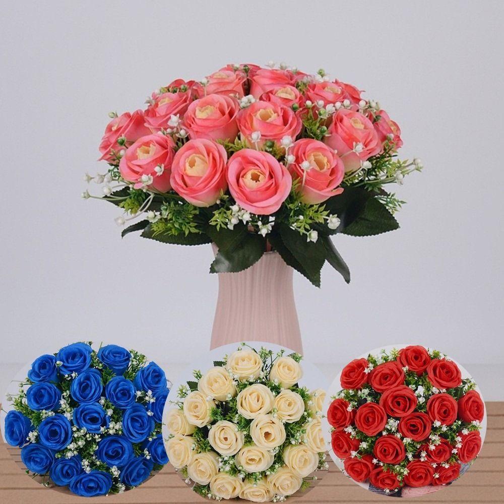 Bride Bouquet Artificial Rose Bouquet DIY Craft Decorative Artificial Rose Wedding Decorations