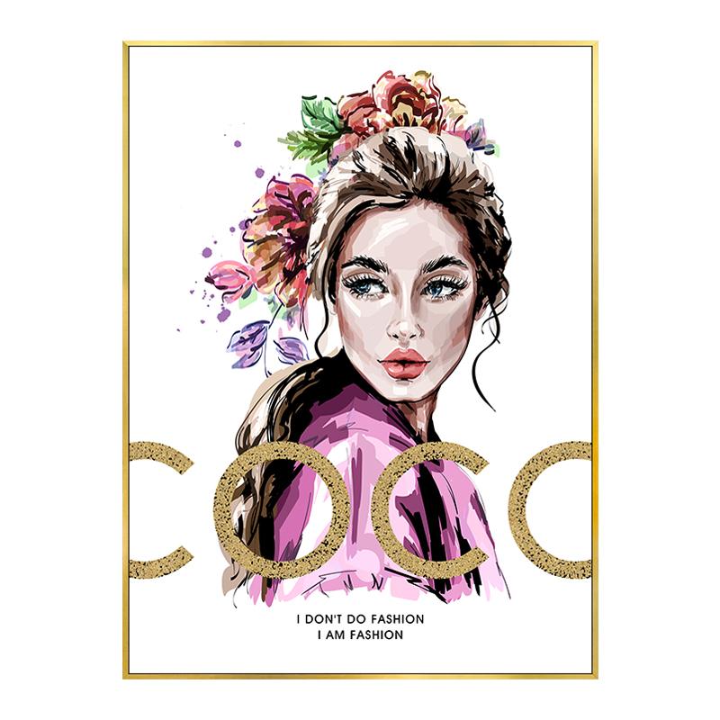 

Розовый роскошный модный постер для девочек, цветок, золотая фольга, декоративные картины, принты, холст, настенные художественные фотографии, современная спальня, домашний декор 21x30cm No Framed