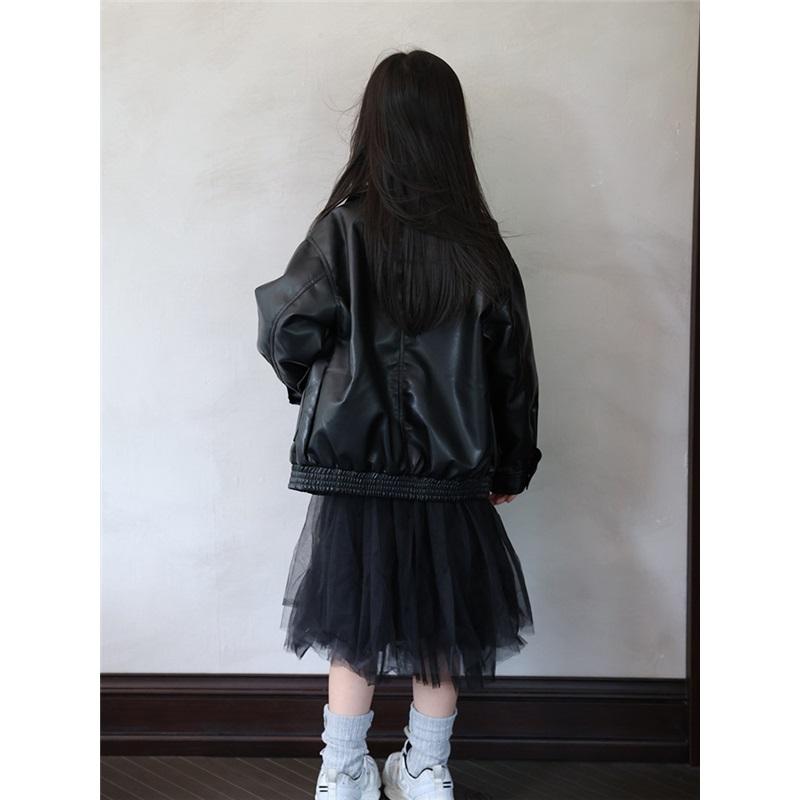 Children's Retro Leather Jacket: Stylish Spring/Fall Boys' Motorcycle-Style PU Leather Jacket