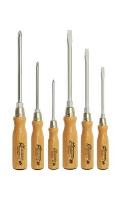 Screwdriver Wooden Handle Through Screwdriver Hexagonal Set 95715W [ ] Set, (with Bolster)