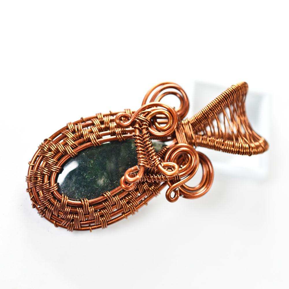 Natural Jasper Copper Wrapped 77.05 Ct Pear Cut Pendant Gemstone Jewelry Gift