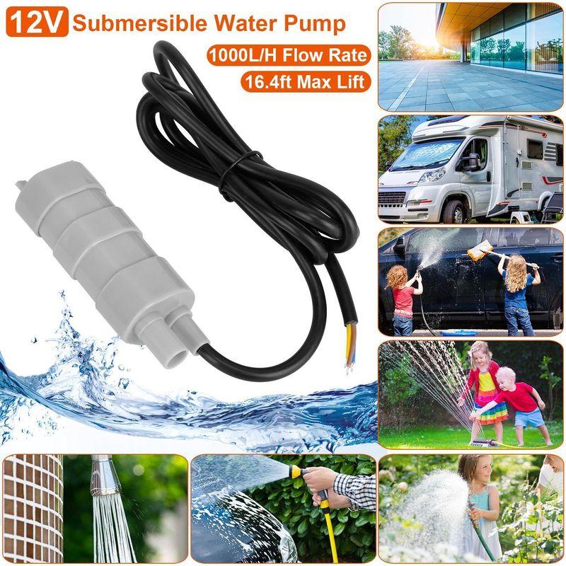12V 18W Submersible Water Pump High Flow Whale ABS Pump 1000L/H For Garden Sprinklers Lawn Motorhome Pond