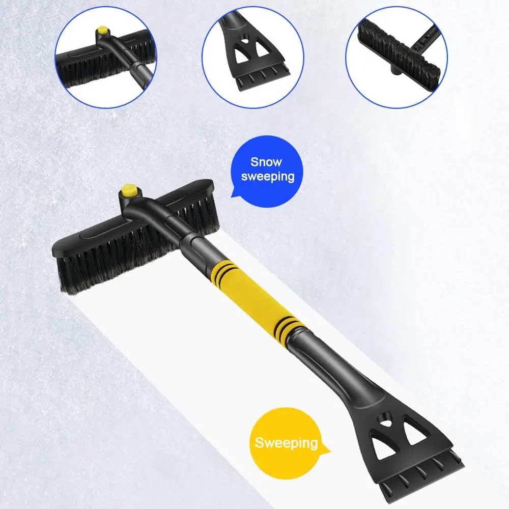 Portable electric car snow sweeper 3-in-1 winter snow scraper telescopic snow brush adjustable 64-80cm
