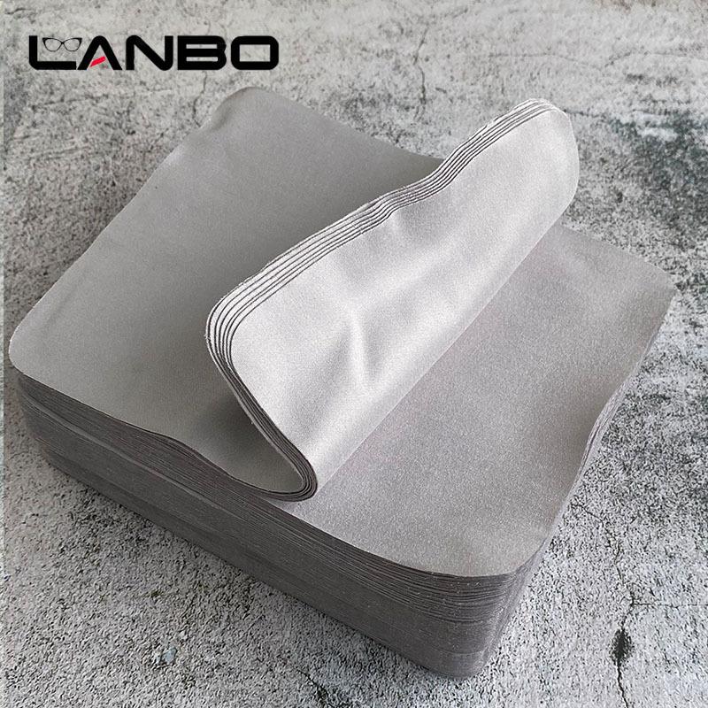 LANBO 100 pcs High quality Glasses Cleaner 15*17.5cm Microfiber Glasses Cleaning Cloth For Lens Phone Screen Cleaning Wipes