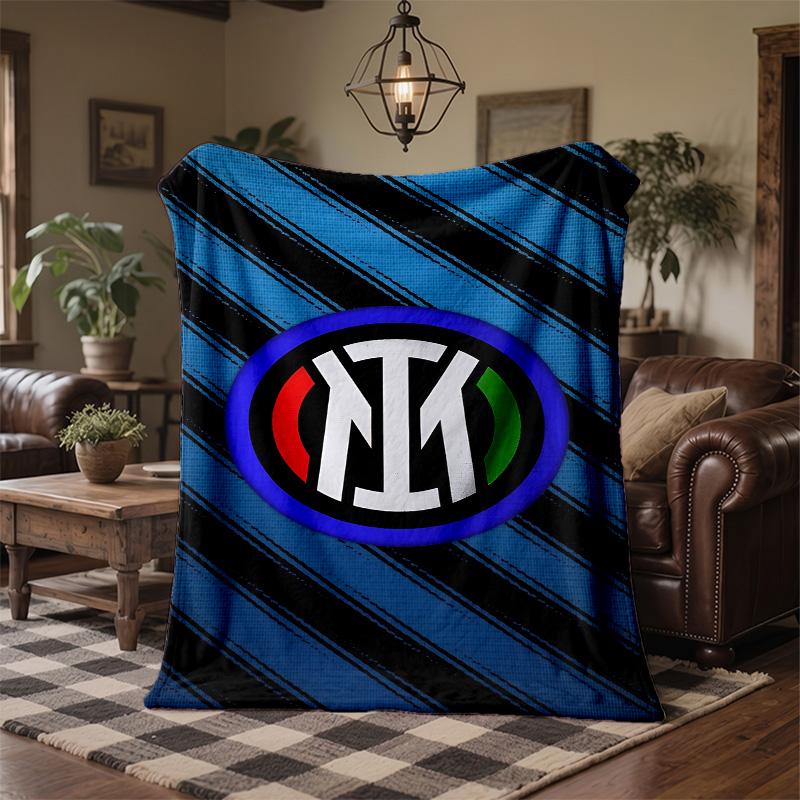 Inter Mailand Print Flanelldecke Weich Warm Sofa Bett Überwurfdecke Für Zuhause Büro Schlafzimmer