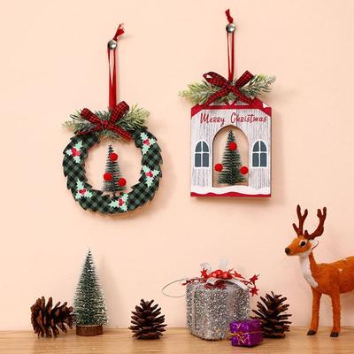 Weihnachtsgeschenk Runder Weihnachtsanhänger aus Holz Quadratische Dekorative Weihnachtsdekoration zum Aufhängen Fenster