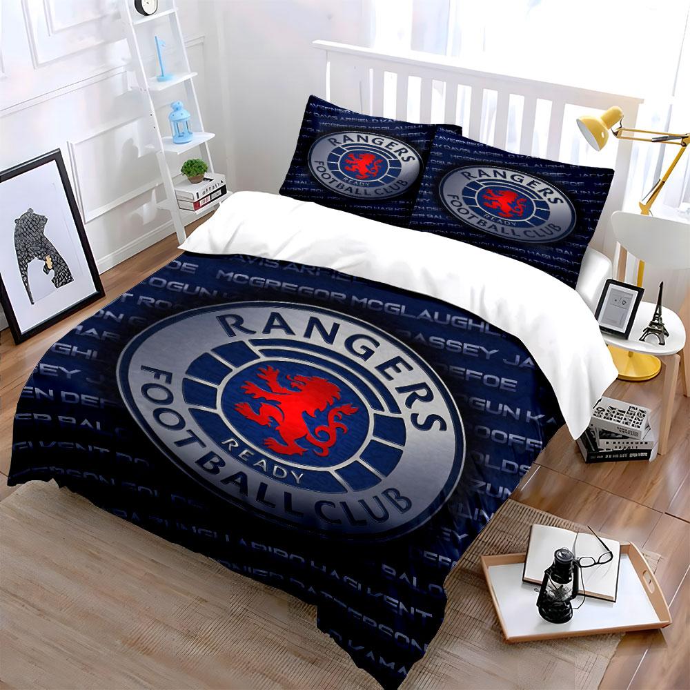 Rangers Football Club Bedding Set Bedding Duvet Cover Set Duvet Cover Pillowcases (1 * Duvet Cover 2 * Pillowcases, Without Duvet Insert)