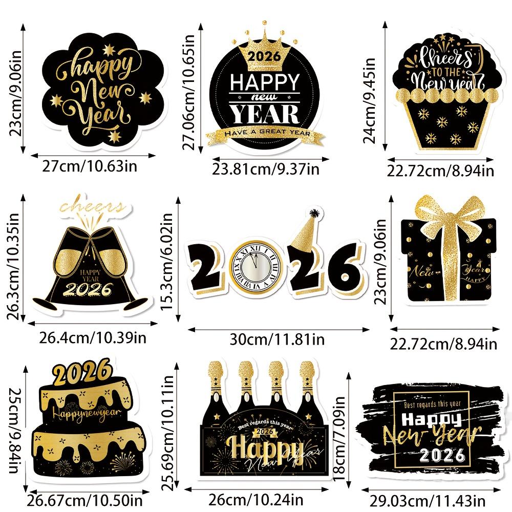 1/3pcs New Black Gold New Year Door Hanger Cake Cheer Door Pendant 2026 Happy New Year Christmas Flag Party Festival Decoration