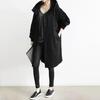Women's Trench Coat Long Sleeve Cotton Hoodie Jacket Oversized Windbreaker Jacket Loose Fit Fall Outerwear