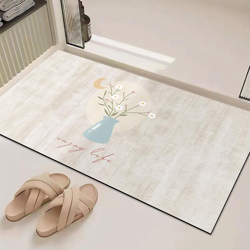 Toilet Floor Mat Entrance Quick Drying Foot Mat Absorbent Anti Slip Mat Bathroom Floor Mat